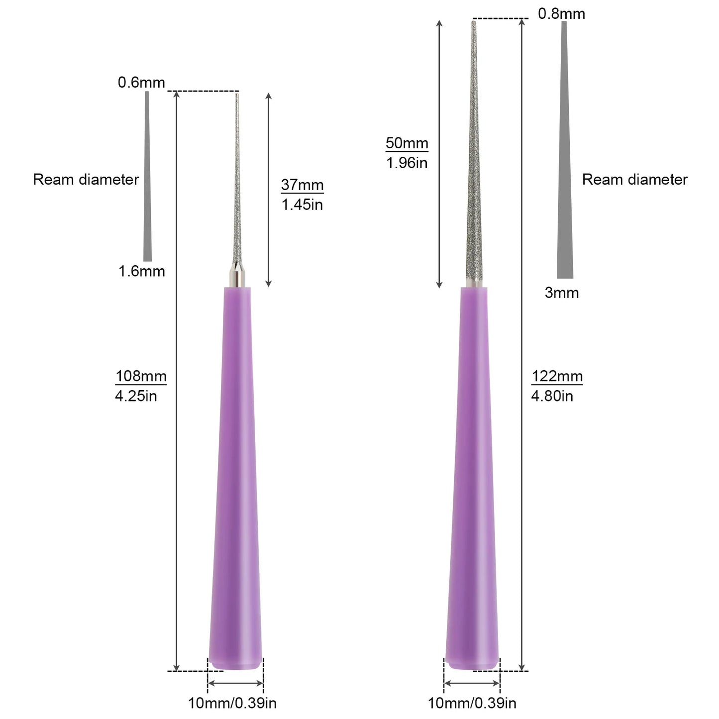 1/4 Pcs Needle Files Set Diamond Tipped Pearl Bead Reamer Burr Beading for DIY Jewelry Making ABS Handle Beading Hole Hand Tools