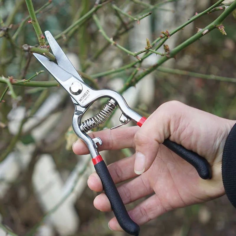 Garden Pruning Shears — High Carbon Steel Bypass Secateurs
