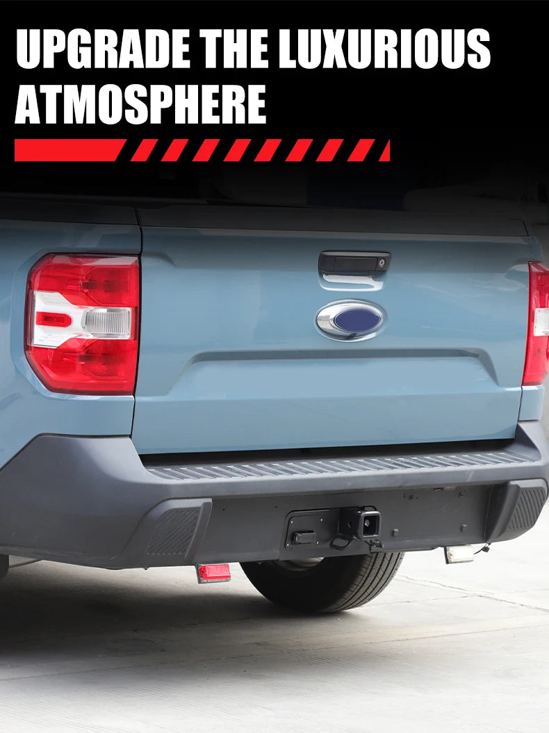 Rear Bumper Cover Plate Trailer Side Dust Cover Black Aluminum Alloy for Ford Maverick 2022 -2025 4/7-Pin Connector Hitch
