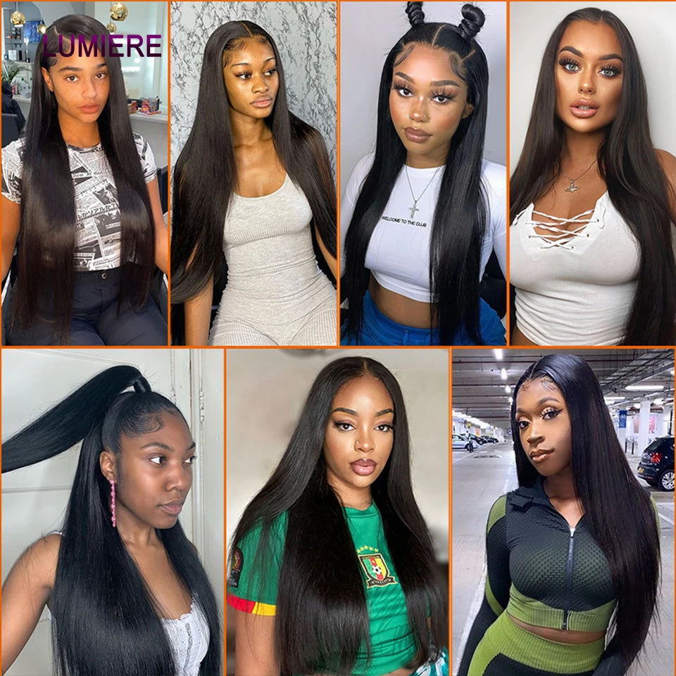 32 Inch 18A Bone Straight Human Hair Bundles 3/4 Bundles Hair 100% Raw Human Hair Bundles Deal Brazilian Virgin Hair Extensions