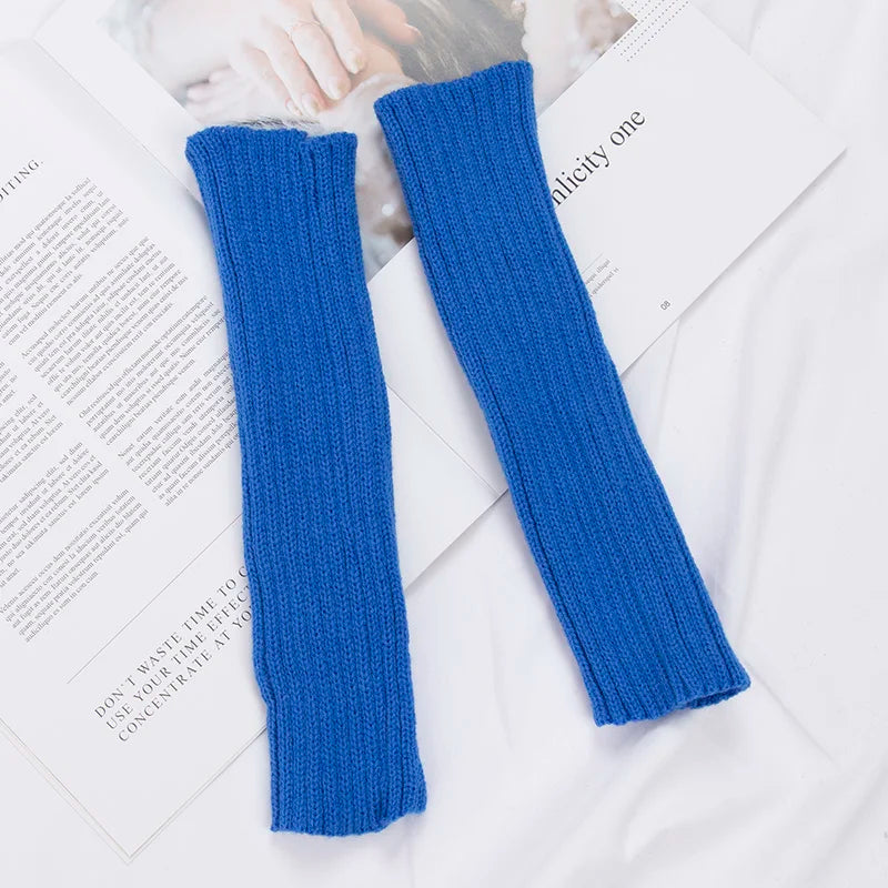 Women's Long Knit Fingerless Gloves, Arm Warmers