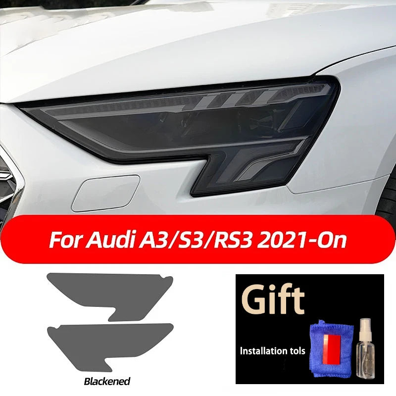 Smoked Black TPU Sticker Car Headlight Protective Film For Audi A3 8V S3 A4 B8 B9 A5 A6 S6 C8 A7 A8 D4 TT TTS Q3 Q5 Q7 Q8 RSQ8