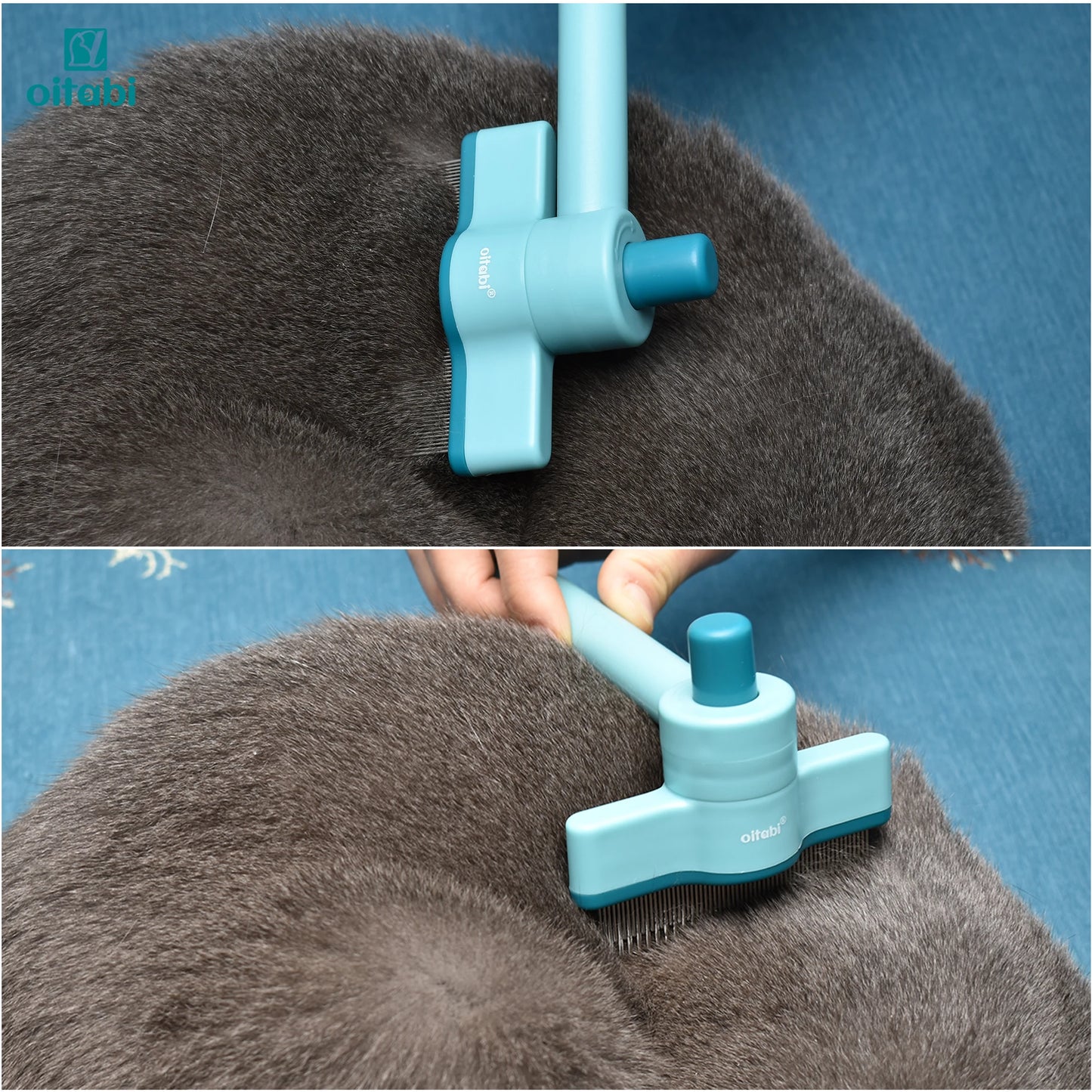 OITABI 1/2PCS Rotatable Flea Comb for Cat Dog Brush for Shedding Pet Hair Removal Comb with Stainless Steel Teeth for Deshedding