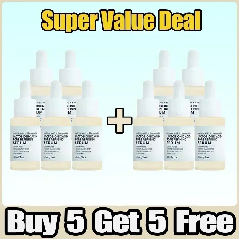 Lactobionic Acid Pore Shrink Serum Hyaluronic Face Moisturizing Nourish Smooth Pores Repair Essence Firm Korean Cosmetics