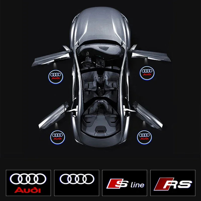 LED Door Projector Welcome Light for Audi A1/A3/A4/A5/A6/A7/Q2/Q3/Q5/Q7/Q8/S3-S8/TT/RS
