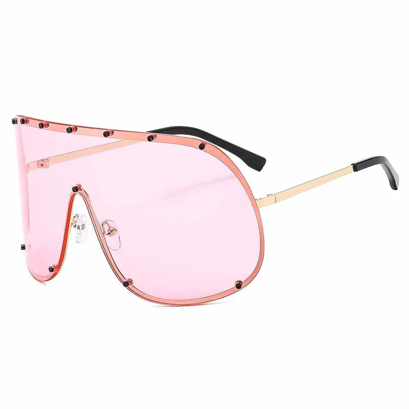 Oversized Rimless Shield Sunglasses for Women — Y2K UV400