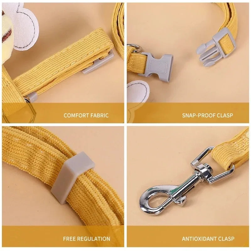 Cat Harness Leash for Cats Double Layer Adjustable Soft Vest Bee Medium Dog Harness for Walking Outdoor Comfortable Kitten Leash