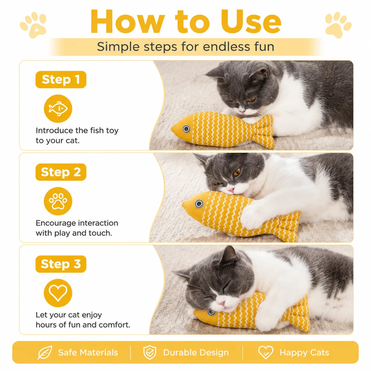 Cat Toys Fish Interactive Cat Toy Cat Chew Toy Simulation Fish Cat Pillow Kitten Exercise Kicker Toys for Indoor Cats Kitty Kit