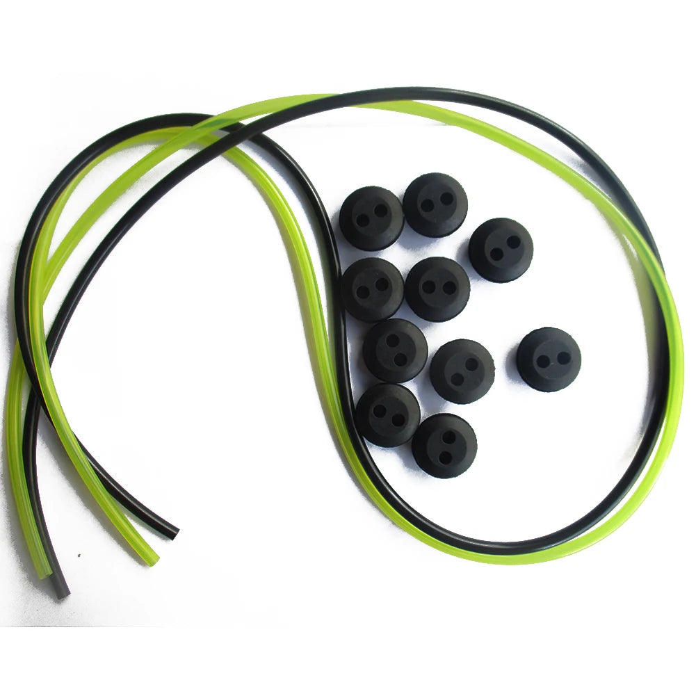 12pcs 2 Holes Fuel Tank Grommet Rubber With Fuel Line Pipe For Brush Cutter Grass Trimmer Rubber Replacemnt Garden Supplies