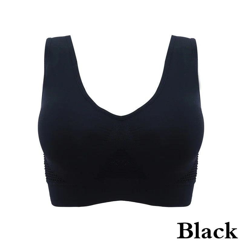 Breathable Women's Tops Hollow Out Bras Gym Running Fitness Yoga Bra Sportswear Padded Push Up Sports Tops Underwear Women Bra