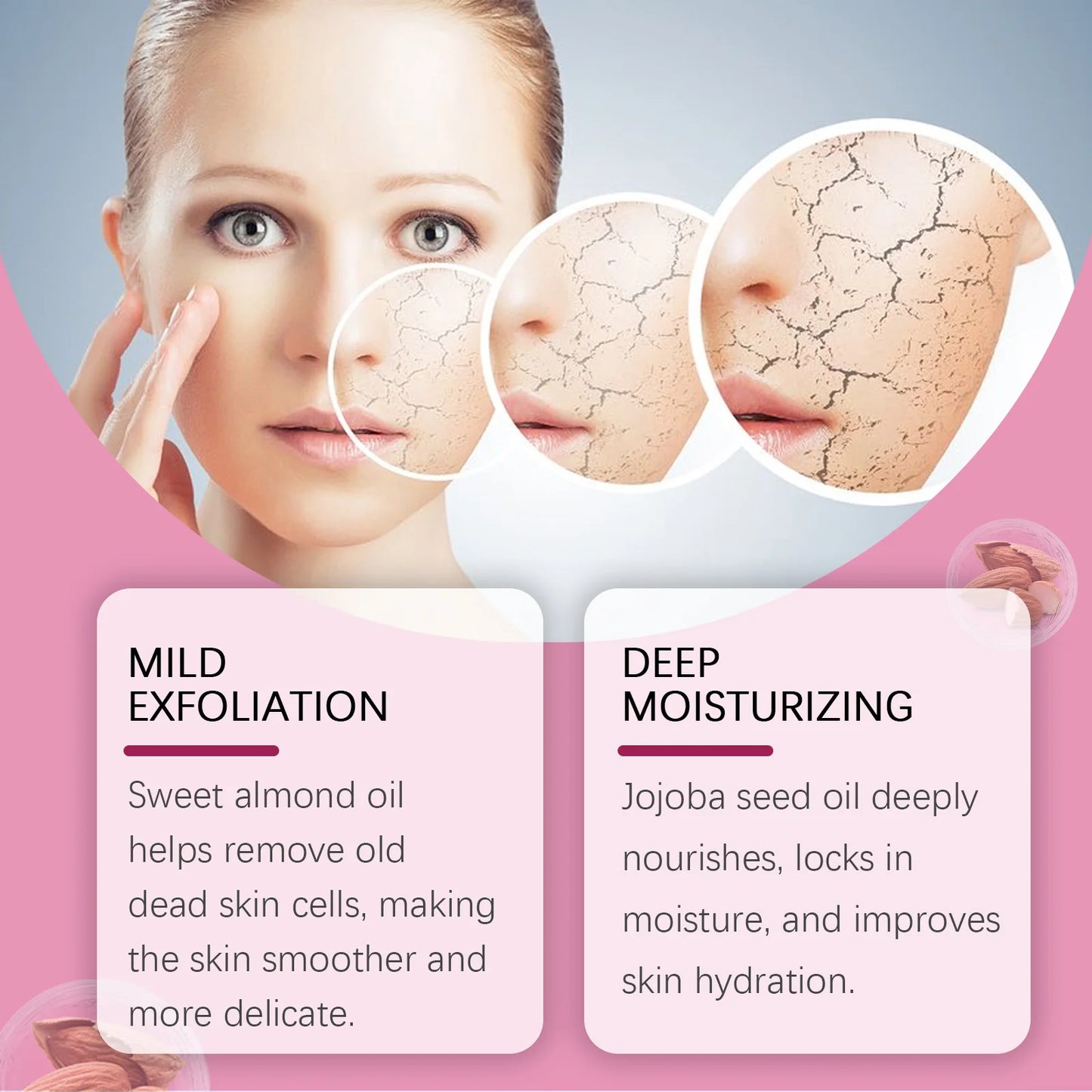Body Exfoliating Oil, Cleansing & Nourishing Dry Skin Care, Polishing Treatment for Glowing Skin