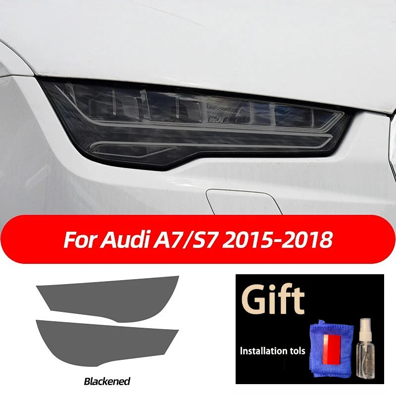 Smoked Black TPU Sticker Car Headlight Protective Film For Audi A3 8V S3 A4 B8 B9 A5 A6 S6 C8 A7 A8 D4 TT TTS Q3 Q5 Q7 Q8 RSQ8