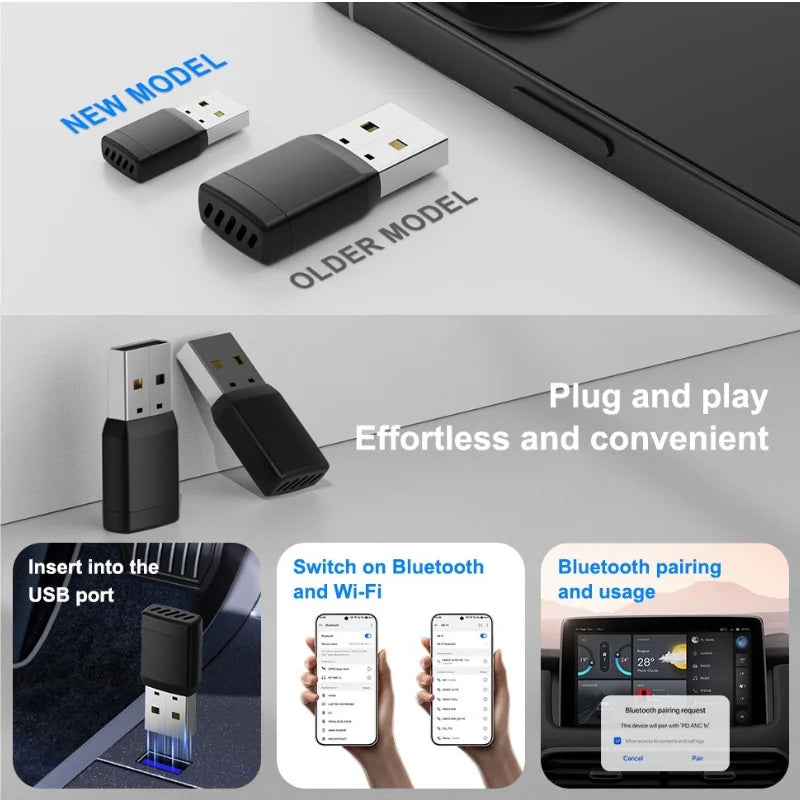 Wireless CarPlay & Android Auto AI Box, Compatible with Mazda, Toyota & Volvo