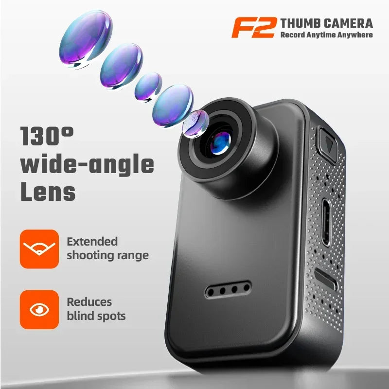 F2 Thumb Camera — 1080P 130° Wide Angle Pocket Cam, 25g