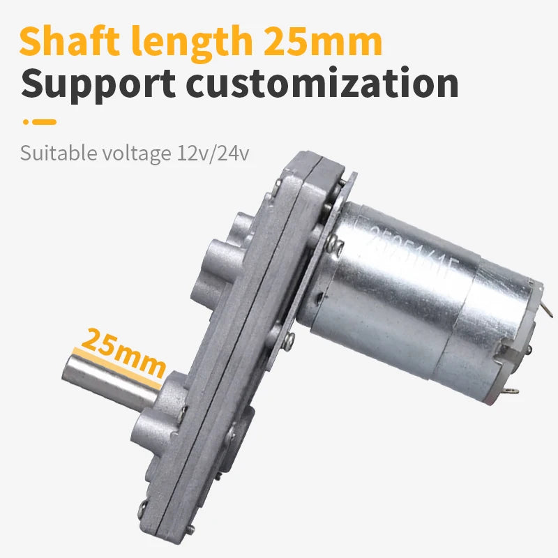 Kerseo Gear Motor DC12V 24V Reducer 20-275RPM High Torque Electric-Motor Metal Gear Reverse Self Lock For Automation Equipment