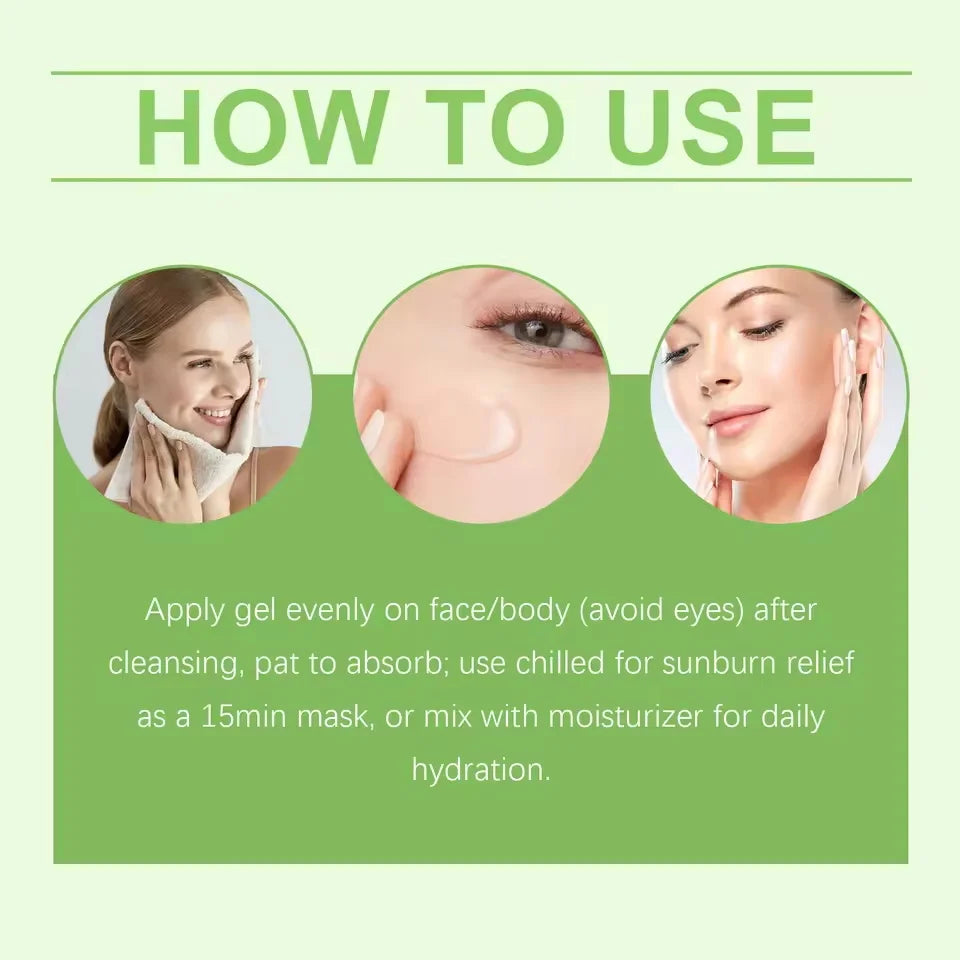 Moisturizing Aloe Vera Gel Suitable for Face Body Hydrating Moisturizing Repairing Sunburn Suitable for Sensitive Skin Acne Care