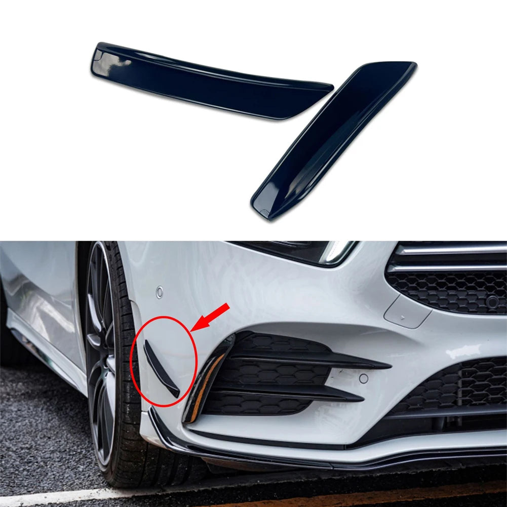 For Mercedes Benz A Class W177 AMG A160 A180 A200 A250 A35 2019+ Front Bumper Fog Lamp Side Canards Fins Lip Splitters Air Trim