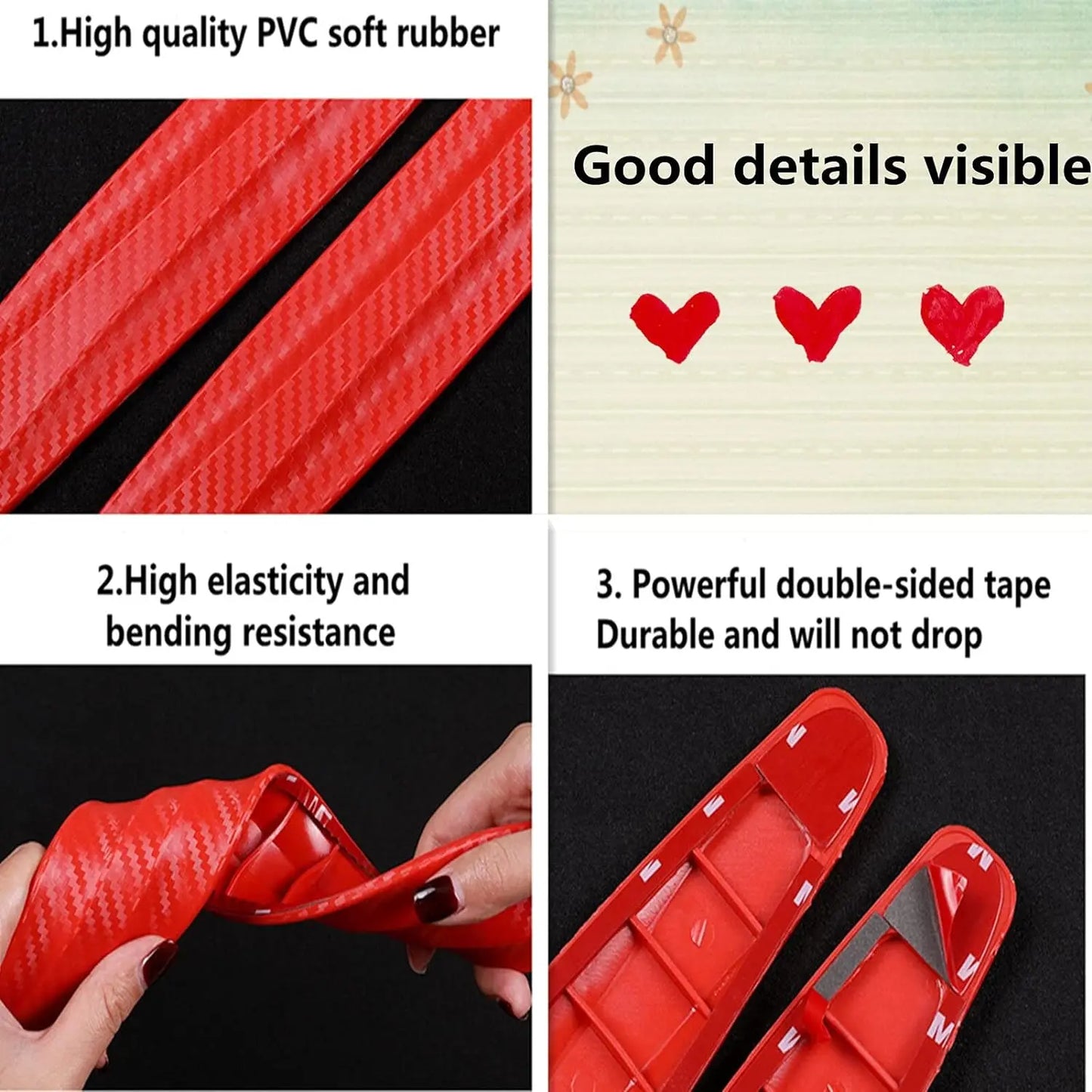 Car Bumper Protector Strip Guard Corner Protection Strip Anti-collision Anti-scratch Blade Protective Sticker Car Exterior Decor