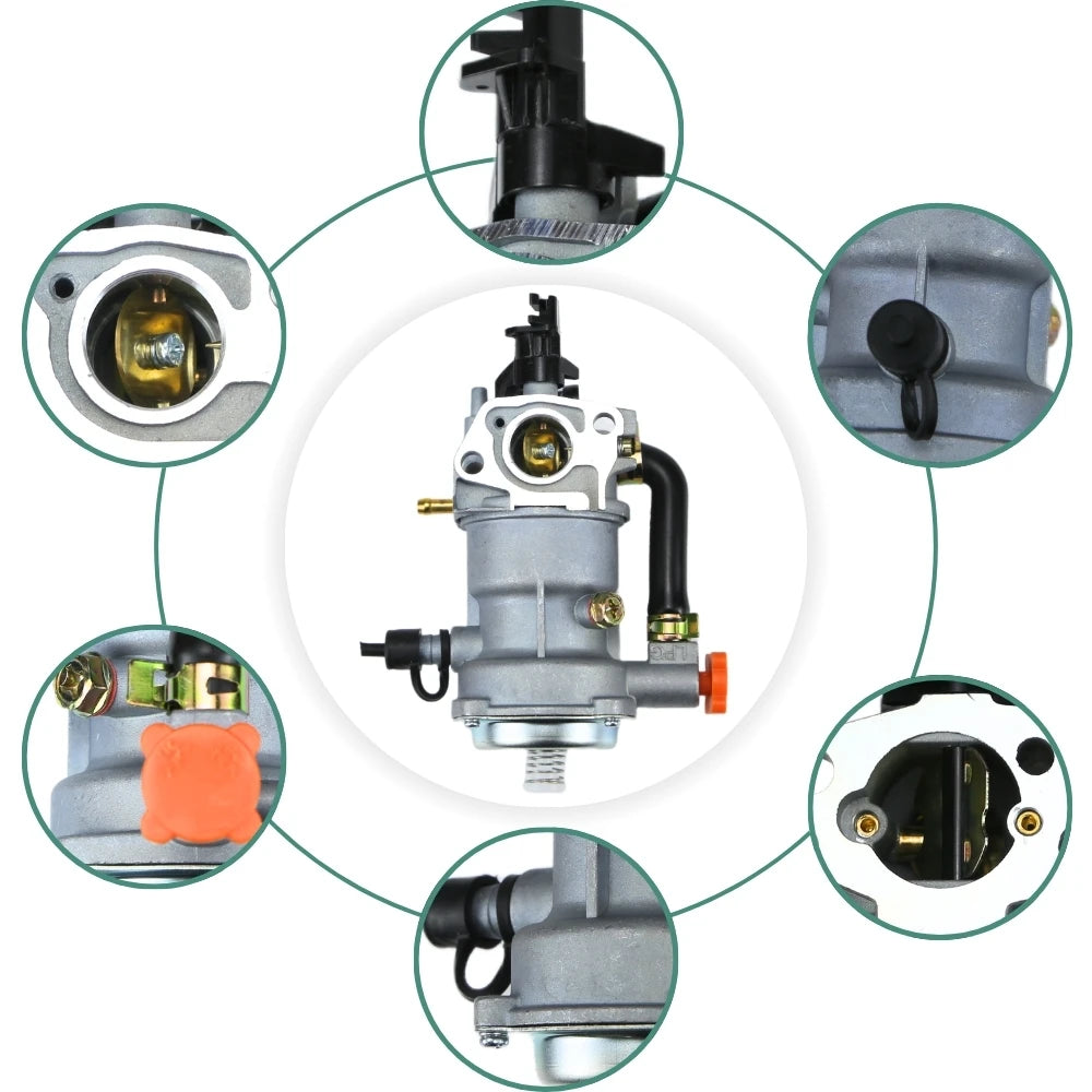 Dual Fuel 168 Unit Manual Carburetor For LPG NG 2kw 3kw GX160 168F 170F Mowing Gardening Power Generation Carb