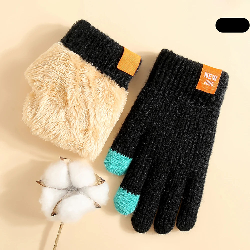 Kids Fleece Lined Knit Gloves - Winter School Gloves 6-12 Years - photo 10