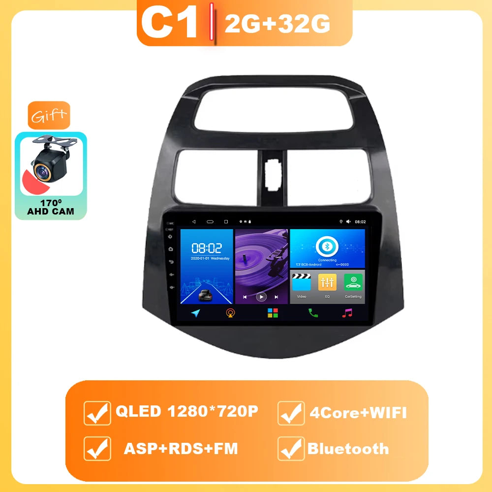 Android 15 For Chevrolet Spark M300 2009-2016 Car Radio Multimedia Video Player Navigation GPS wireless android Carplay 4G WIFI