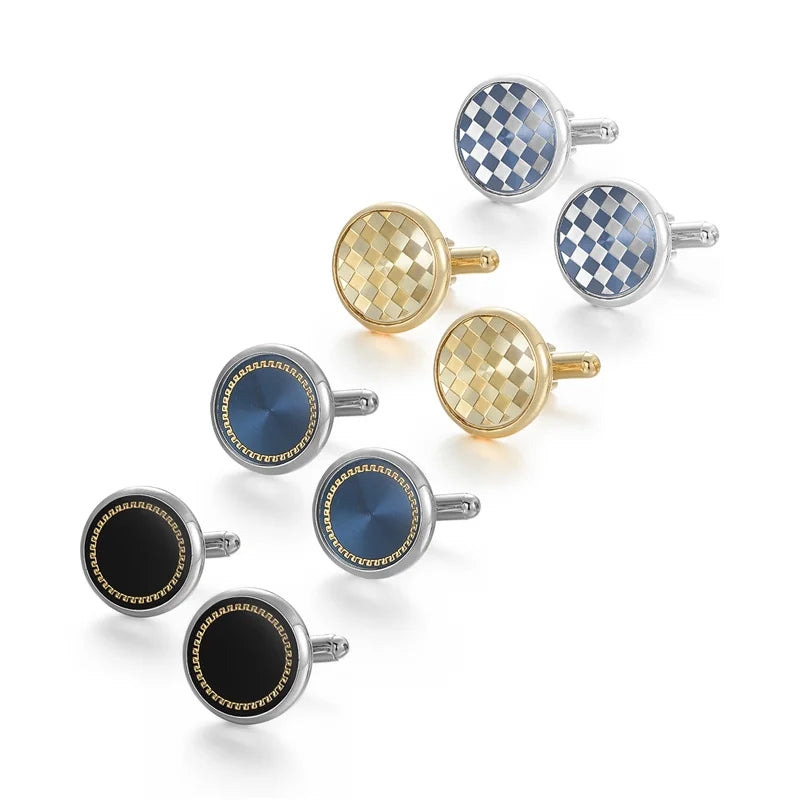 Man Shirt Cufflinks Copper Cufflinks For Mens Luxury Wedding Guests Gifts Round Square Fashion Jewelry Men Cuffs Links Tie Clip