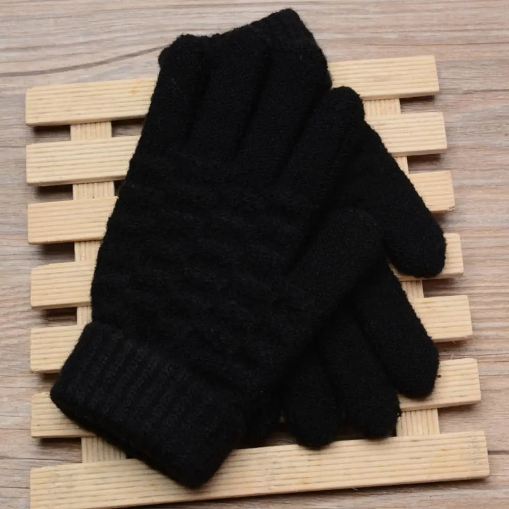 Kids Thick Knitted Winter Gloves - Full Finger Warm Mittens - photo 6