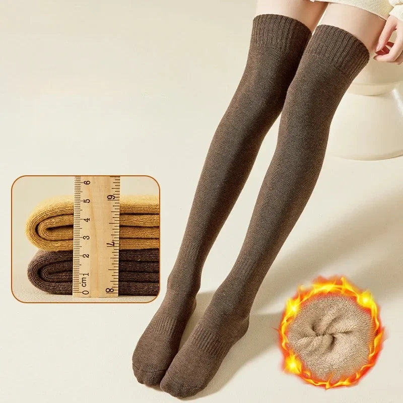 Women's Thick Over the Knee Socks, Terry Lined