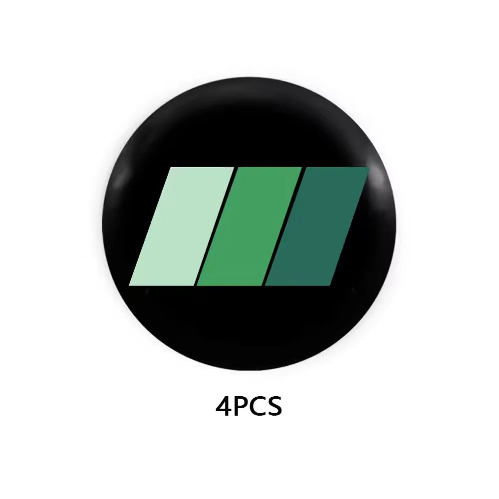 4PCS 56+60MM Universal 3 colors Emblem Wheel Center Hub Caps Sticker Rim Cover Auto Accessories