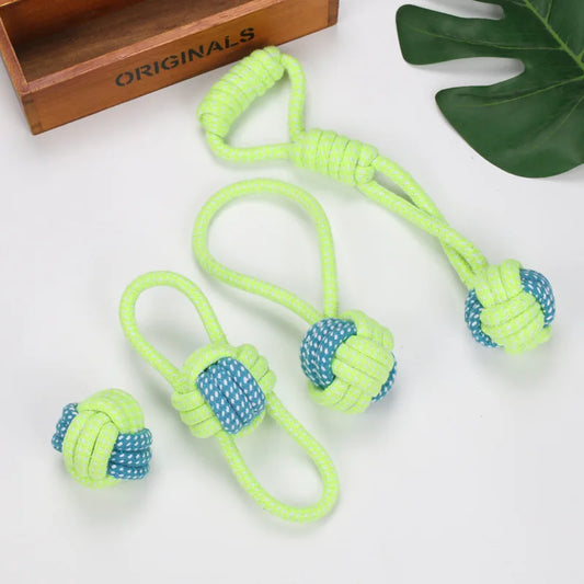 Cotton Rope Dog Toy Ball - Chew & Toothbrush Tug Toy