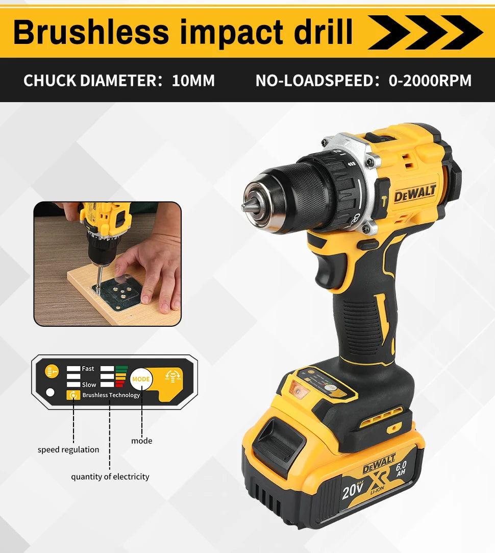 DEWALT DCD805 Cordless Impact Drill Brushless Professional Car Maintenance & Household Repair Durable Tool Only