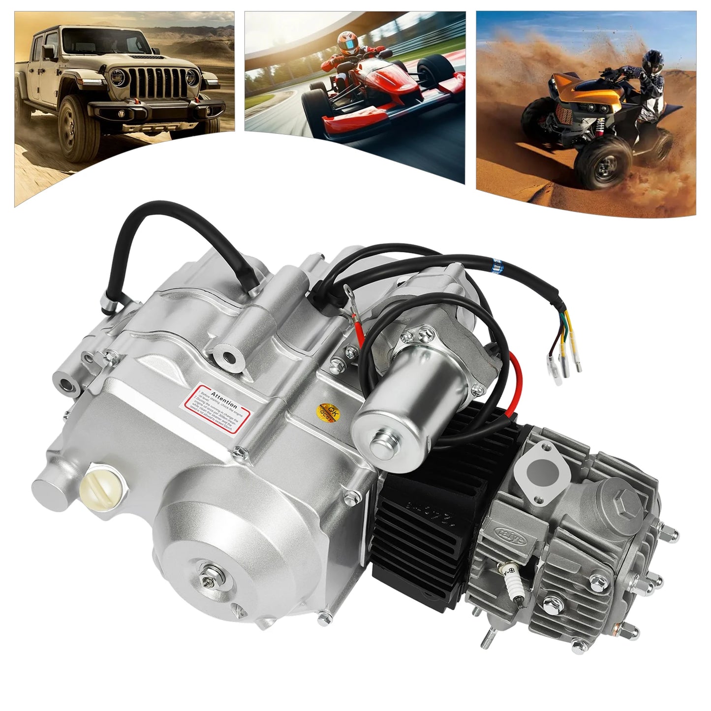 5.5KW Parallel 4-Stroke Single-Cylinder Engine for ATVs,125cc 4 Stroke Engine Motor Kit Electric Start 125CC Engine