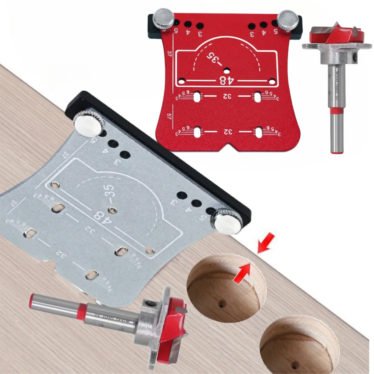 35mm Hinge Aluminum Alloy Hole Opener Hinge Hole Positioning Plate Door Woodworking Board Hinge Special  Positioning Template