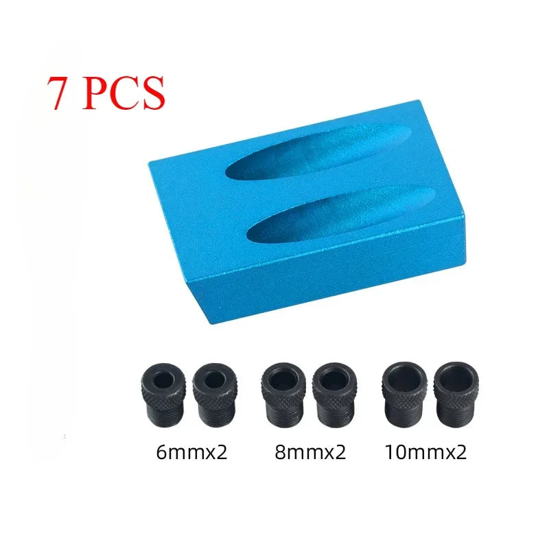 Woodworking Oblique Hole Drill Locator Pocket Hole Jig For Drilling 15 Degree Angle Drill Guide Sets DIY Puncher Carpentry Tools