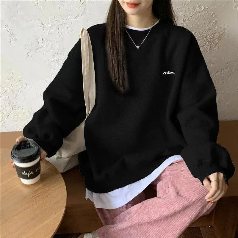 Women T shirts four seasons Woman clothing Y2k Top Sweatshirt 2026 korean Fashion Long Sleeves Tee Loose Couple Graphic T-shirt