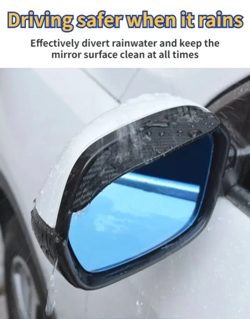 2PCS Universal Auto Rear View Mirror Rainy Shield Guard Car Rearview Mirror Rain Eyebrow Carbon Fiber Sun Visor Shade Cover