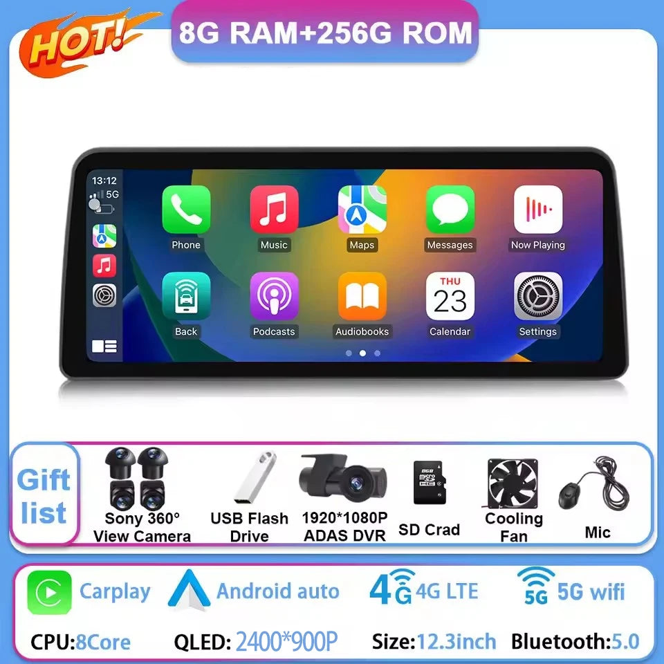 12.3" Car Stereo with Apple CarPlay & Android Auto, Compatible with Hyundai i30 (2017-2020)