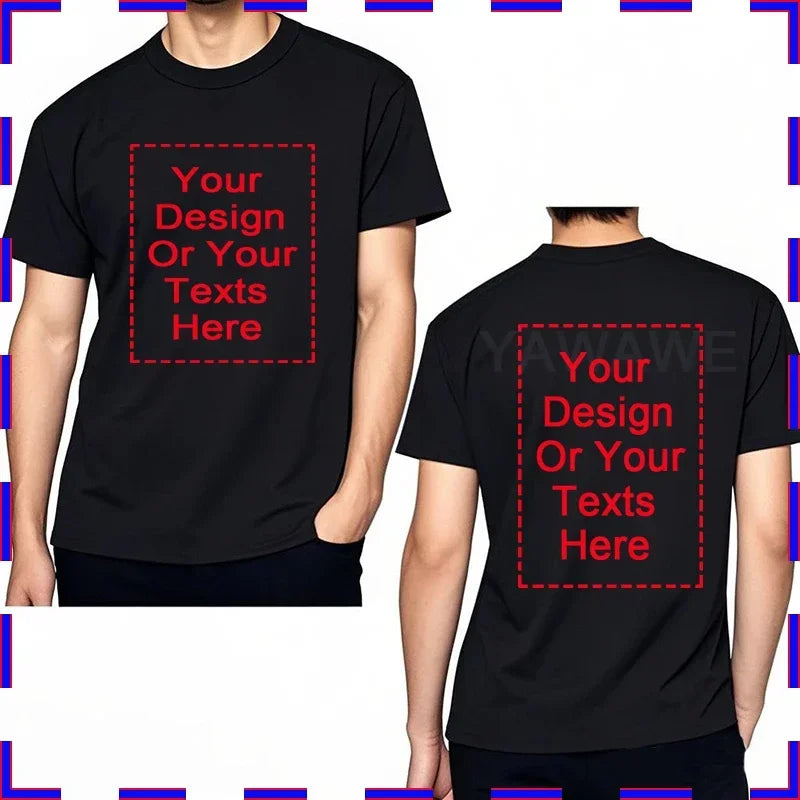 Men's Customizable T-Shirt Crew Neck Comfortable Stylish Fit Personalized Perfect for Men's Designs or Messages Custom T Shirt