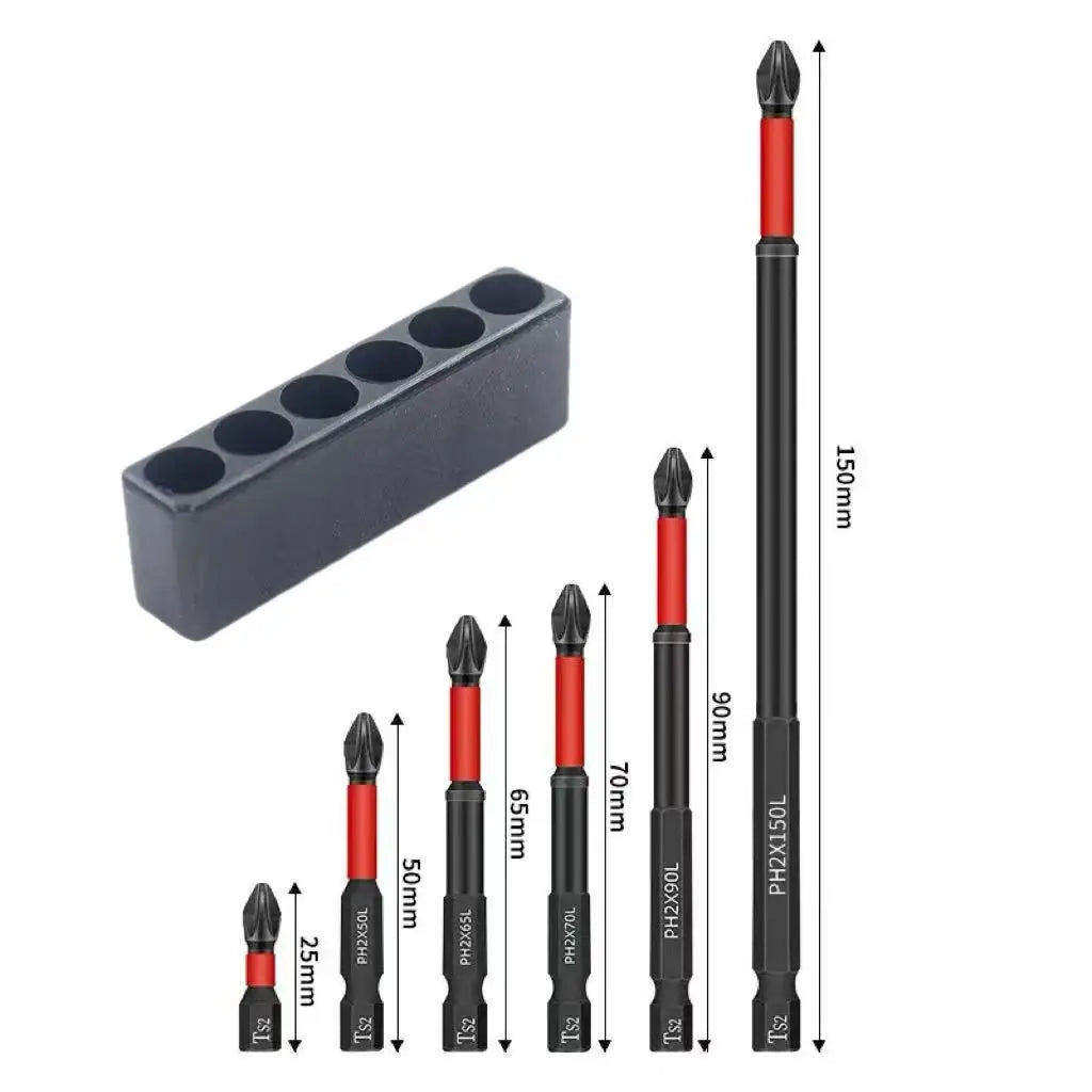 Magnetic Screwdriver Bit Set 12 Pc, S2 Steel Anti-Slip Impact