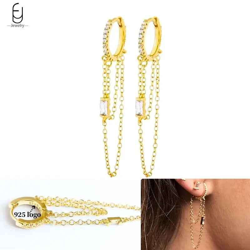 925 Sterling Silver Crystal Drop Earrings for Women - Heart & Flower Studs