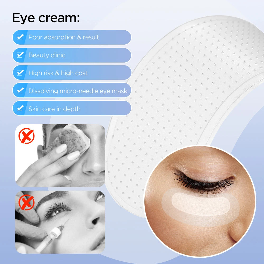 Ms.Dear Microneedle Eye Patches – Korean Hyaluronic Acid & Peptide Under-Eye Mask | Anti-Wrinkle, Dark Circles & Moisturizing | 1–10 Pairs