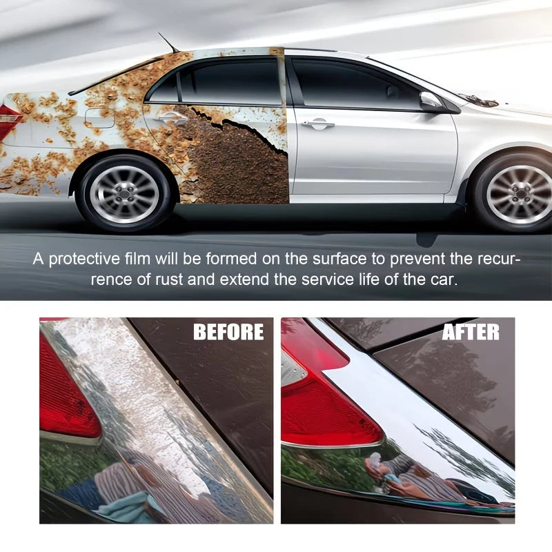 Car Rust Remover Spray for Metal Parts, Fast Rust Cleaner for Auto Body, Wheels, Tools and Chrome Surface Care