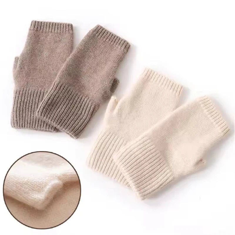 Knit Fingerless Gloves - Half Finger Winter Mittens and Arm Warmers - photo 2