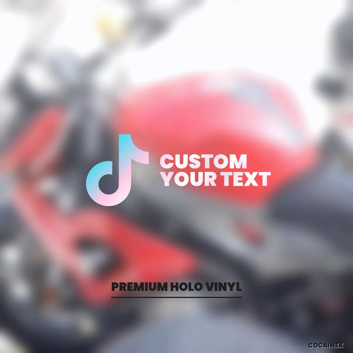 Personalized TikTok Username Car Decal – Iridescent PVC Auto Sticker, Water-Resistant Long-Lasting, Free Design Preview