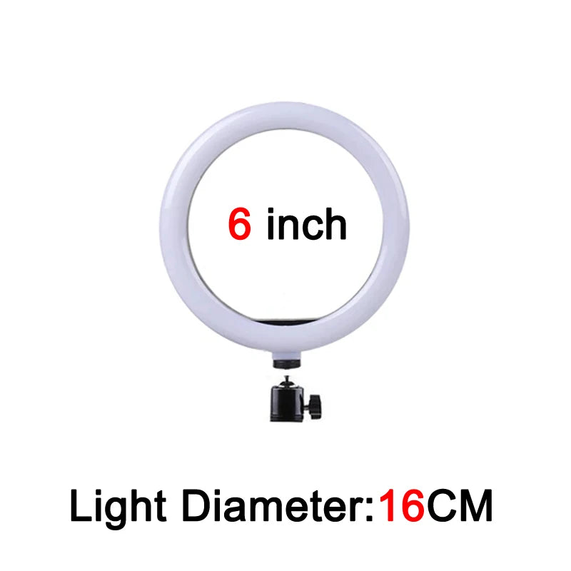 LED Photography Ring Light – 3 Modes Dimmable Selfie Light with Tripod & Phone Stand | TikTok, YouTube & Makeup
