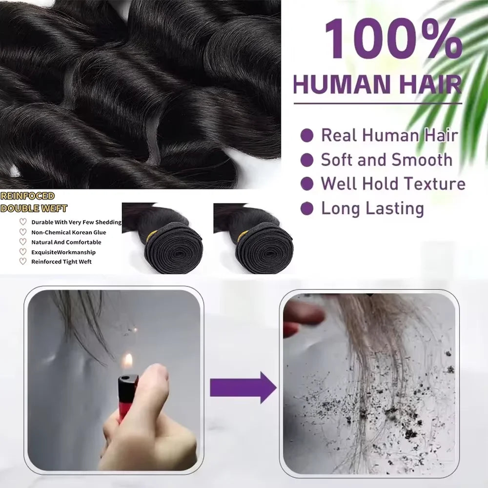 Colored Blonde 613 Human Hair Bundles 30 Inch Honey Blonde Body Wave Bundles 100% Unprocessed Raw Human Hair Extensions Bundles