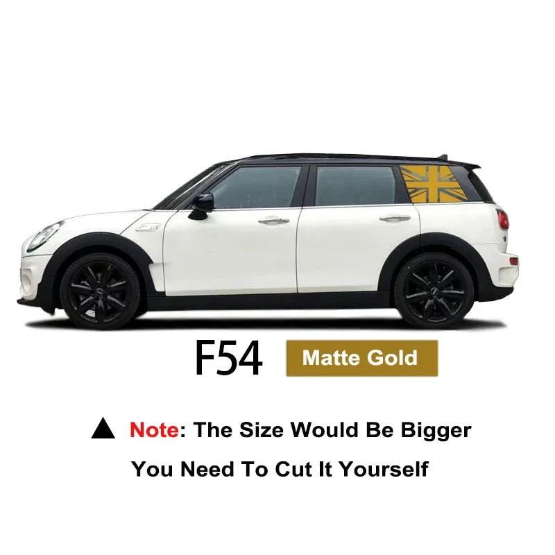 Union Jack Window Vinyl Decal – Compatible with MINI Cooper R56 R60 F54 F55 F56 F57 F60