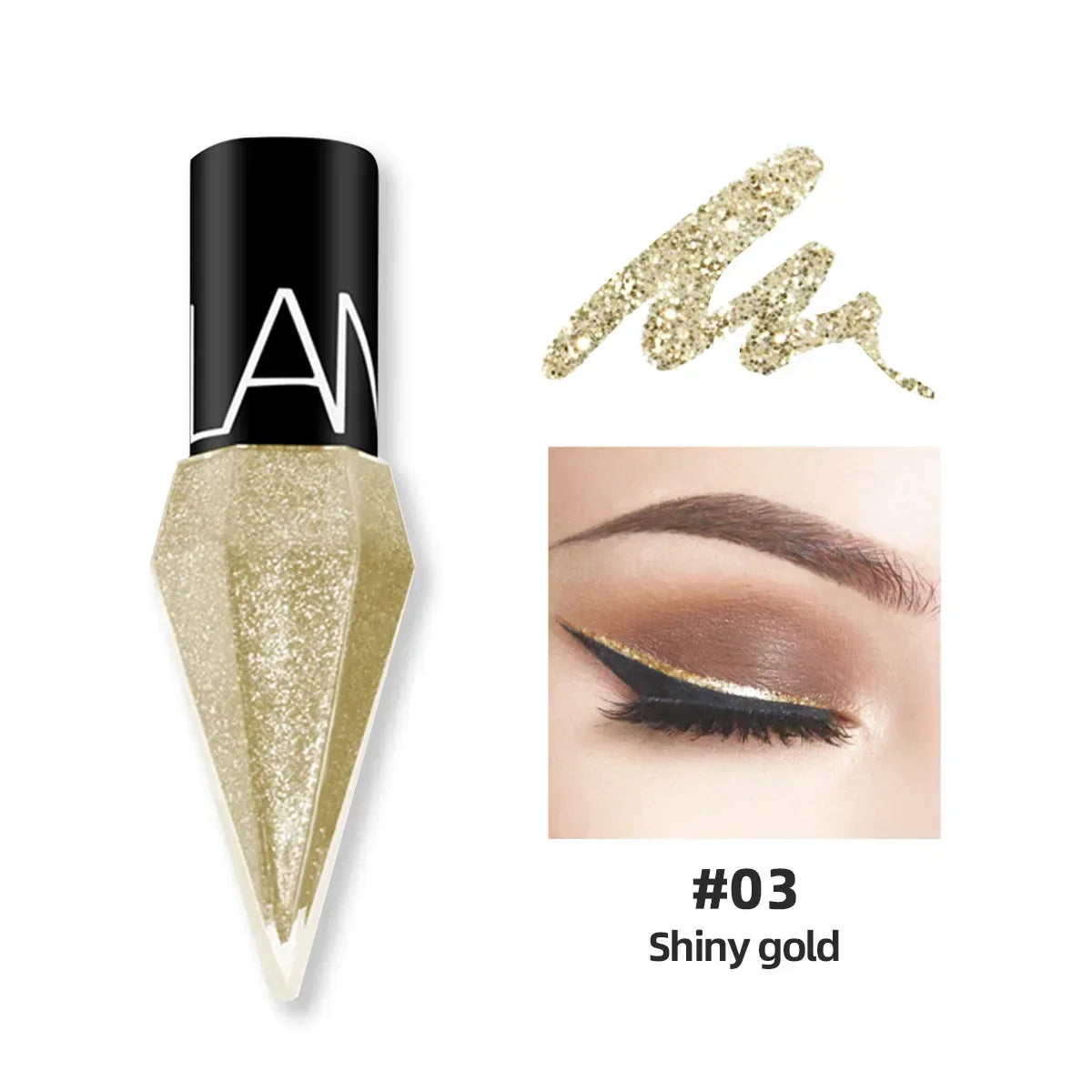 Shiny Eye Liners Pigment Silver Rose Gold Color Liquid Glitter eyeshadow Professional Eyeliner Beauty Cosmetics Makeup for Women