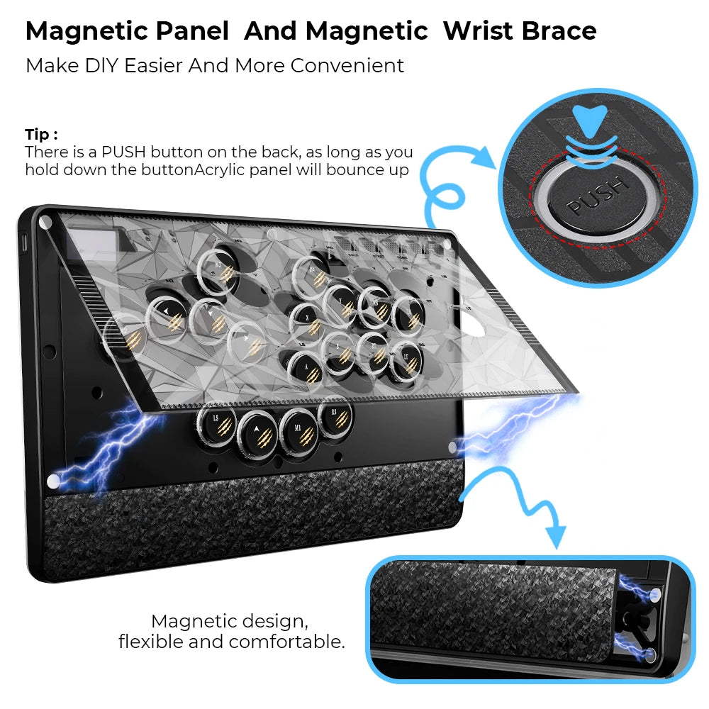 Haute42 C-AT Magnetic Leverless Hitbox Controller Stickless Arcade Controller Keyboard For PC/PS4/PS5/Switch Hitbox Fightstick