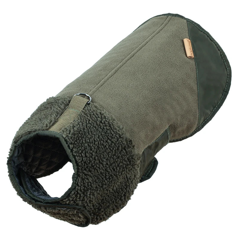 Sherpa Lined Dog Coat - Suede-Look Winter Jacket for Small Dogs - photo 8